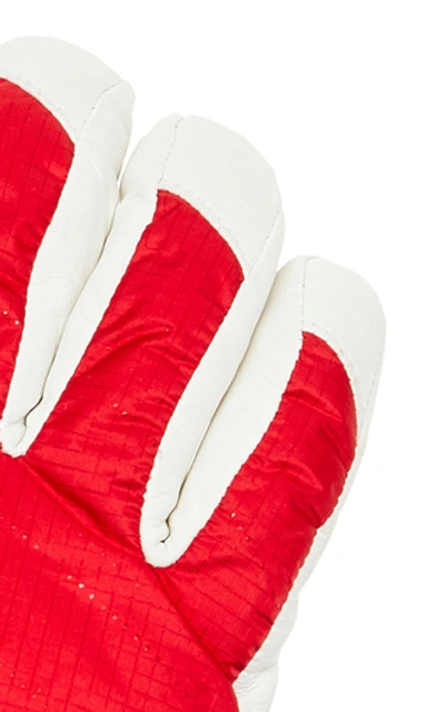Shop Bogner Baca Leather-trimmed Ripstop Gloves In Red