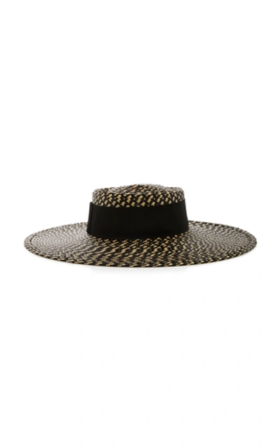 Shop Eugenia Kim June Woven Boater Hat In Black