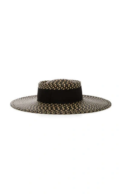 Shop Eugenia Kim June Woven Boater Hat In Black