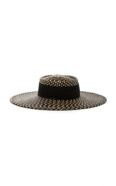 Shop Eugenia Kim June Woven Boater Hat In Black