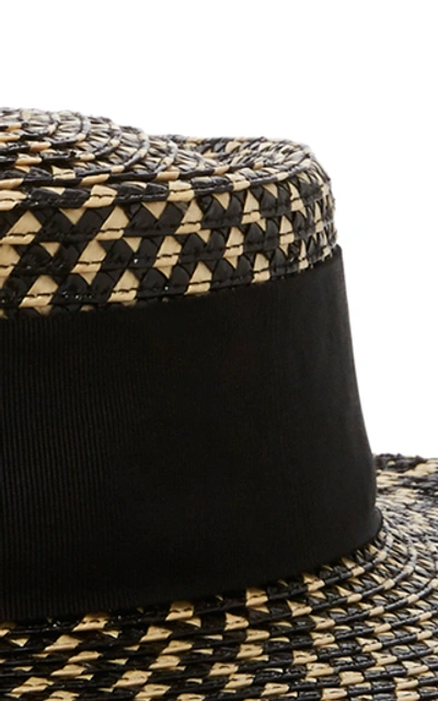 Shop Eugenia Kim June Woven Boater Hat In Black