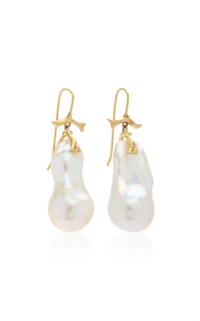 Shop Annette Ferdinandsen 18k Gold And Pearl Earrings