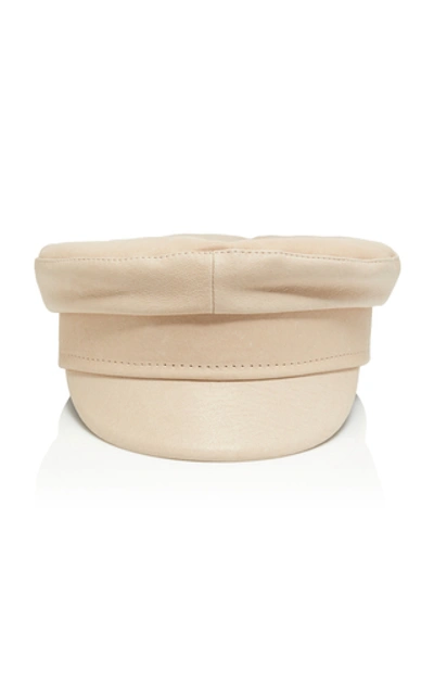 Shop Ruslan Baginskiy Hats Leather Cap In White