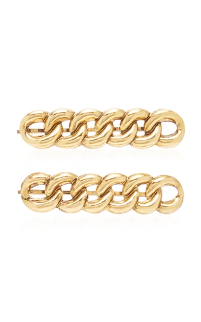 Shop Jennifer Behr Didi Set-of-two Gold-tone Hair Slides