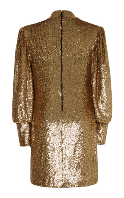 Shop A.l.c Christy Mock Neck Sequin Mini Dress In Gold