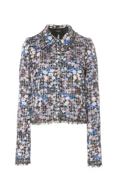 Shop Giambattista Valli Floral Sequined Boucle Jacket