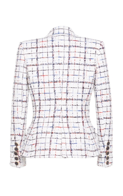 Shop Alexandre Vauthier Plaid Tweed Double-breasted Blazer