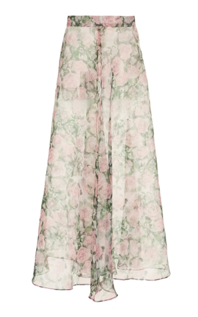 Shop Atoir Florence Floral-print Chiffon Maxi Skirt