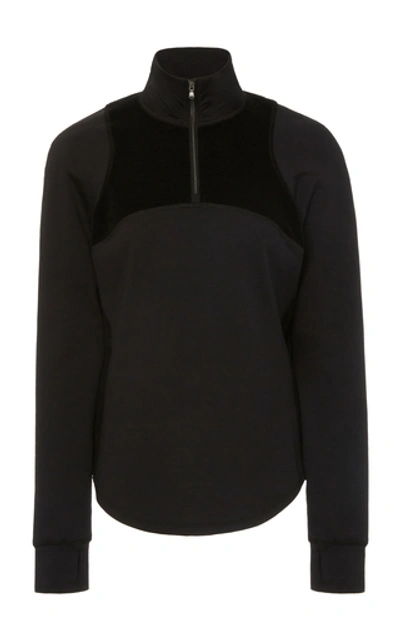 Shop Erin Snow Women's Zip-front Wool-blend Top In Black