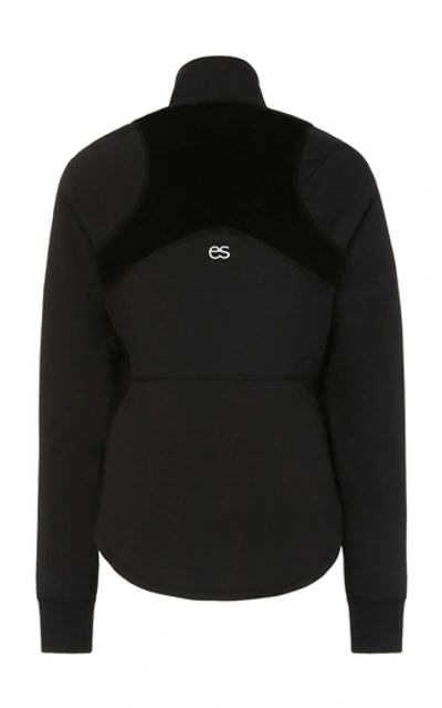 Shop Erin Snow Women's Zip-front Wool-blend Top In Black