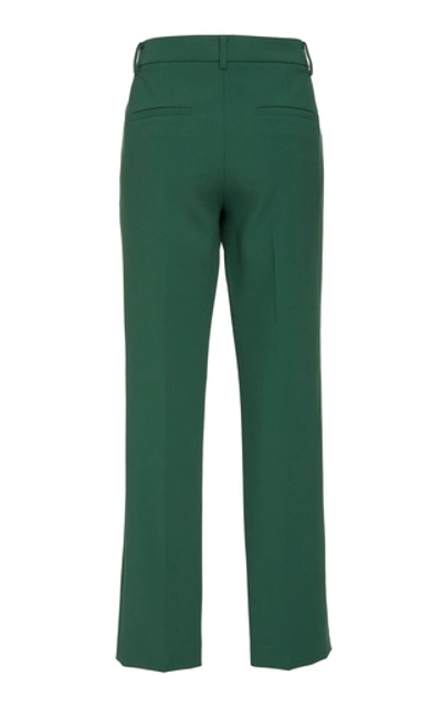 Shop Tibi Anson Crepe Slim Fit Pants In Green