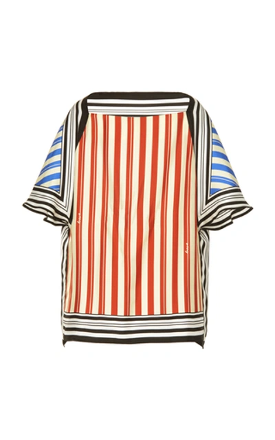 Shop Loewe Striped Silk Top