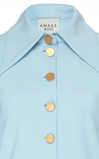 Shop A.w.a.k.e. Crepe Button-down Shirt In Blue