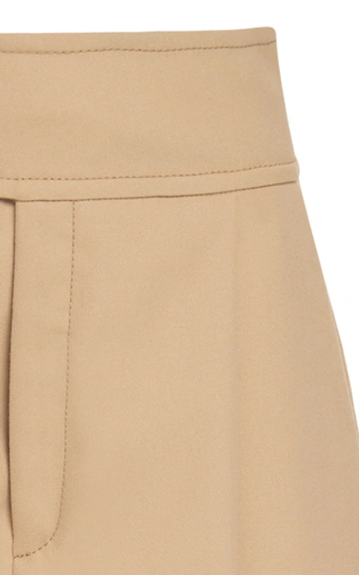 Shop Totême Lombardy Cropped Stretch-twill Pants In Neutral