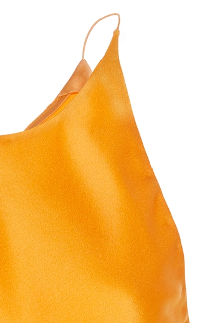 Shop Rosetta Getty Cross Back Satin Camisole In Orange