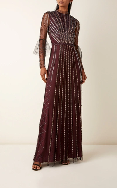 Shop Temperley London Queenie Bead-embellished Tulle Gown In Black