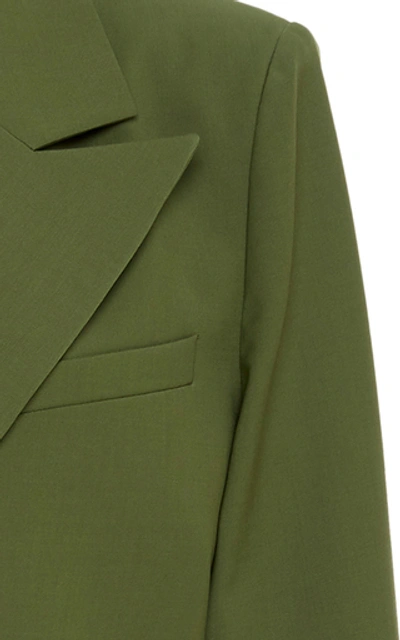 Shop Tibi Tropical Wool-blend Blazer In Green