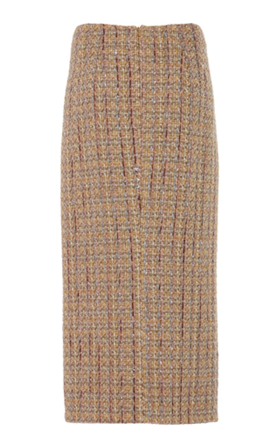 Shop Brock Collection Pectolite Tweed Pencil Skirt In Gold