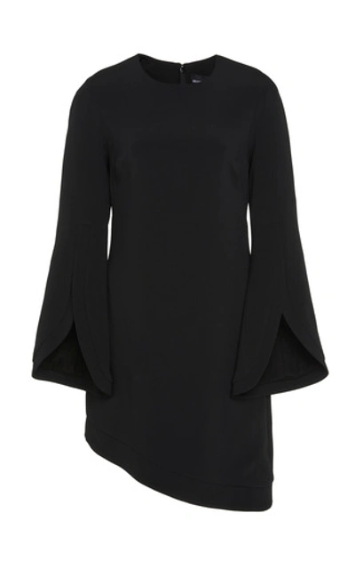 Shop Brandon Maxwell Asymmetric Crepe Mini Dress In Black