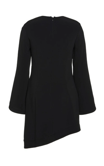 Shop Brandon Maxwell Asymmetric Crepe Mini Dress In Black