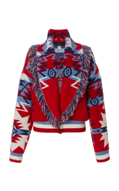 Shop Alanui Cali Star Cardigan Bomber Jacket In Multi