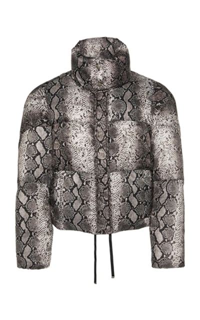 Shop Apparis Jamie Snake-effect Shell Puffer Coat In Grey