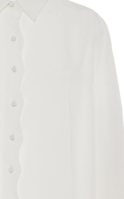 Shop Acler Aviel Collared Button-front Blouse In Ivory