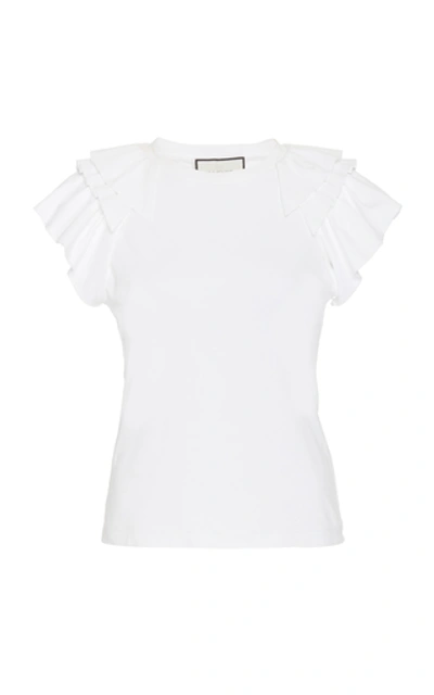 Shop Alexis Cassis Ruffled Jersey Top In White