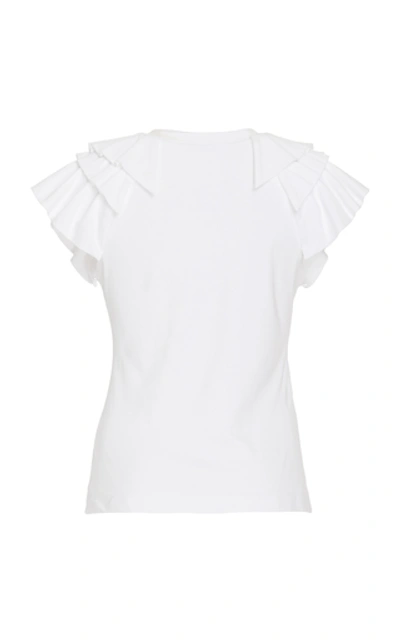 Shop Alexis Cassis Ruffled Jersey Top In White