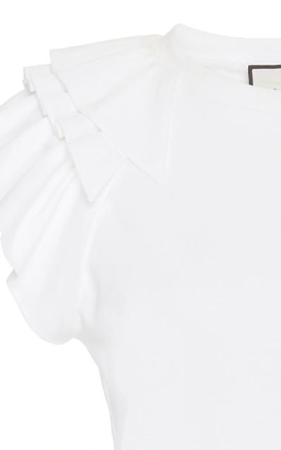 Shop Alexis Cassis Ruffled Jersey Top In White