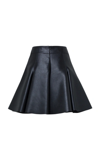 Shop Dorothee Schumacher Second Skin A-line Vegan Leather Skirt In Black