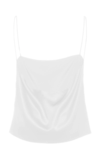 Shop Alexandre Vauthier Stretch Silk-satin Camisole In White