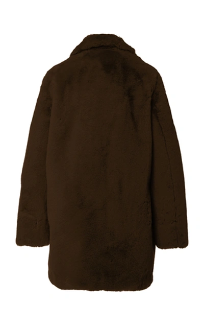 Shop Apparis Sophie Collared Faux Fur Coat In Bronze