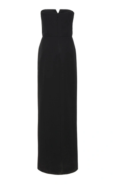 Shop Givenchy Strapless Wrap-effect Cady Gown In Black