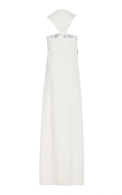 Shop Givenchy Cutout Halterneck Crepe Gown In White