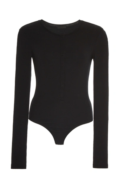 Shop Atm Anthony Thomas Melillo Stretch Modal-blend Bodysuit In Black