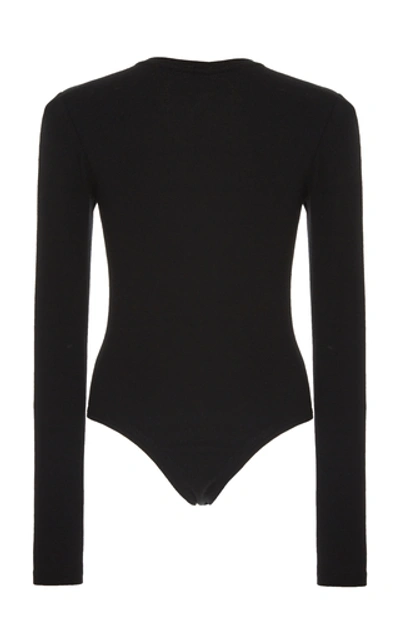 Shop Atm Anthony Thomas Melillo Stretch Modal-blend Bodysuit In Black