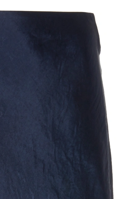 Shop Vince Satin Slip Skirt In Blue