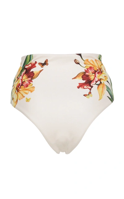 Shop Agua By Agua Bendita Alicia Nature-print High-waisted Bikini Bottom In Floral