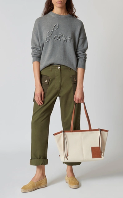 Shop Loewe Cotton-twill Cargo Pants In Green