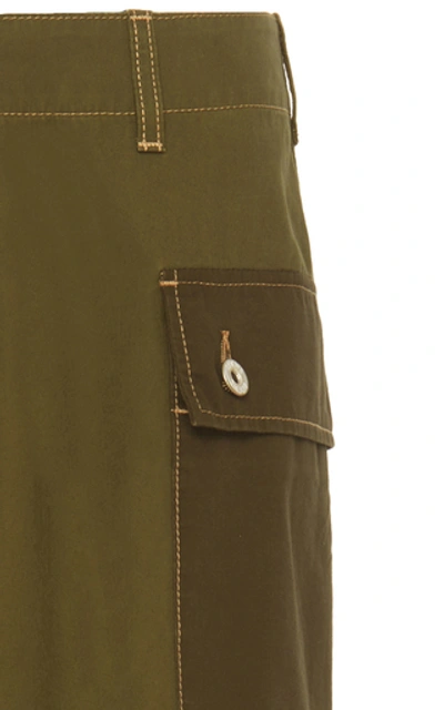 Shop Loewe Cotton-twill Cargo Pants In Green