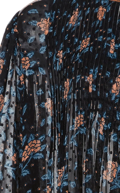 Shop Ulla Johnson Prisma Smocked Silk-blend Midi Dress In Black
