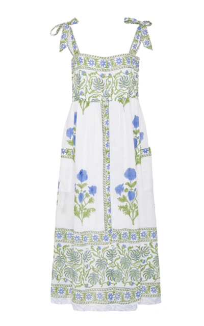 Shop Juliet Dunn Poppy Printed Cotton Dress In Floral