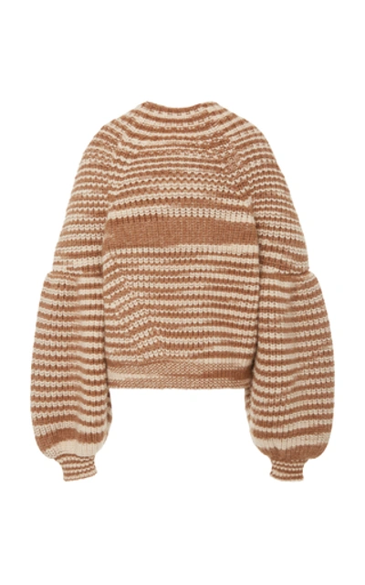 Shop Ulla Johnson Raquel Ribbed Alpaca-blend Sweater In Stripe