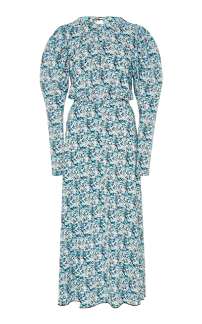 Shop Rotate Birger Christensen Number 57 Rerunner Crepe Midi Dress In Print