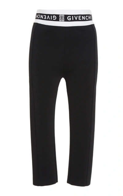 Shop Givenchy Jacquard-trimmed Tech-jersey Skinny Pants In Black