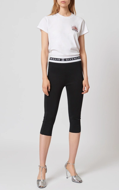 Shop Givenchy Jacquard-trimmed Tech-jersey Skinny Pants In Black