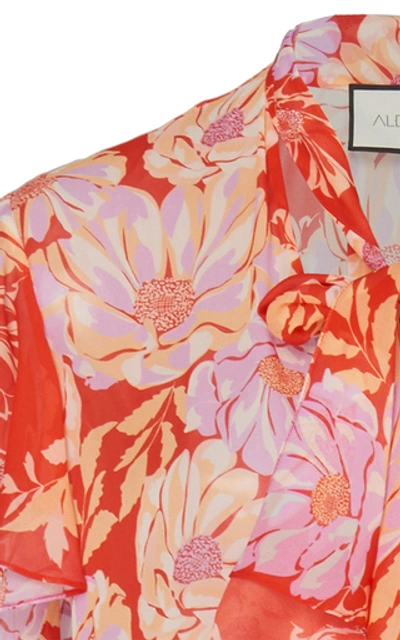 Shop Alexis Dessie Floral-print Tie-neck Blouse