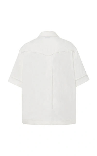 Shop Rejina Pyo Nico Satin Shirt In Ivory