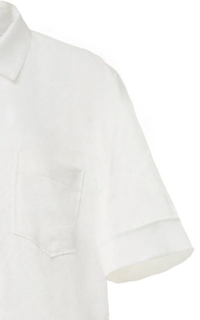 Shop Rejina Pyo Nico Satin Shirt In Ivory